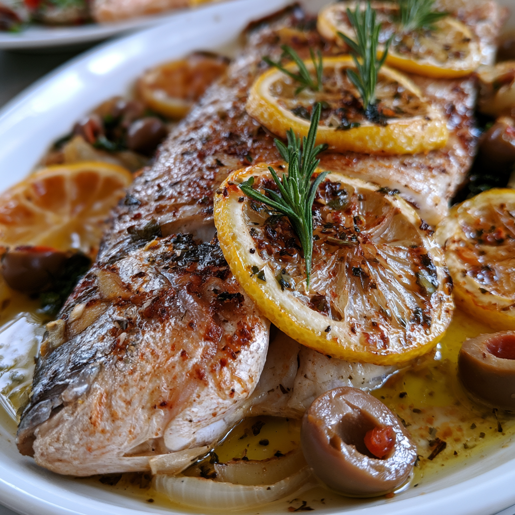 Poisson au Four, Citron et Olives